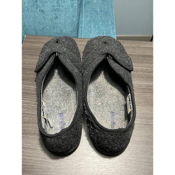 Cosyfeet Ronnie Mens Slippers Gray Black Size 11 - Picture 8 of 12